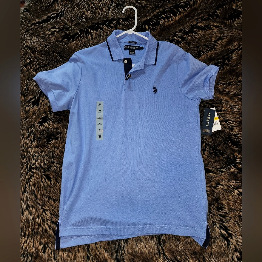 U.S. Polo Assn. Ralph Lauren baby blue short sleeve polo. Brand new/never worn!